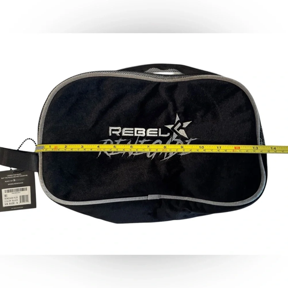 NEW Cheer Rebel Renegade Shoe Bag Black Velour & Mesh Zip Closure Bag Only - Picture 8 of 8